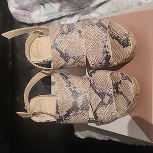 Fergalicious snake print wedges